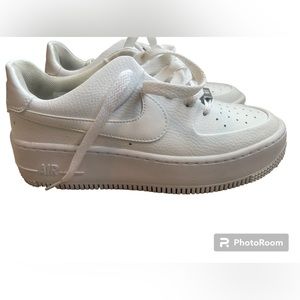 COPY - Nike Court Vision Alta Leather platform sneakers in triple white